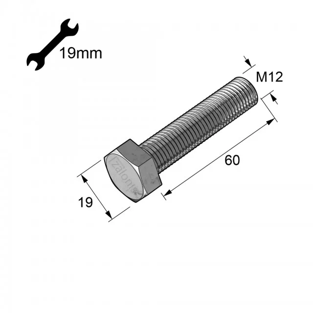 ΕΞΑΓΩΝΗ ΧΑΛΥΒΔΙΝΗ ΒΙΔΑ M12x60